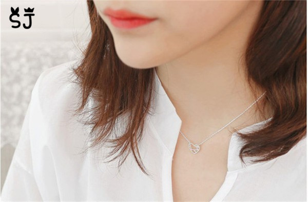 30PCS Tiny Line Open Heart Necklace Cute Heart with Map Necklace Hollow Out Heart Love Peace Symbol Sign Necklaces for Women
