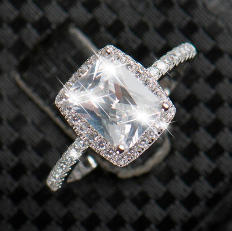 Handmade Sterg Sier Cushion Cut Multi-Color Amethyst Topaz Women's Wedding Band Ring