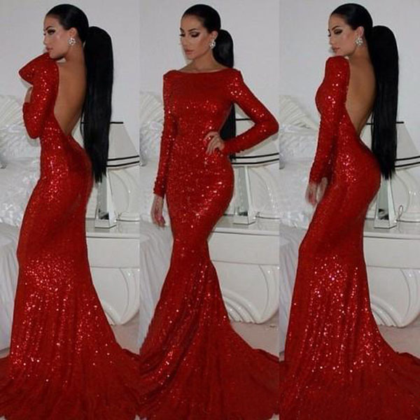 Charming Red Sequined Dresses Fitted Elegant Backless Evening Wear Bateau Neck Long Sleeves Cheap High Quality Pageant Prom Party Gowns, Same as picture
Charming Red Sequined Dresses Fitted Elegant Backless Evening Wear Bateau Neck Long Sleeves Cheap High Quality Pageant Prom Party Gowns, Same as picture