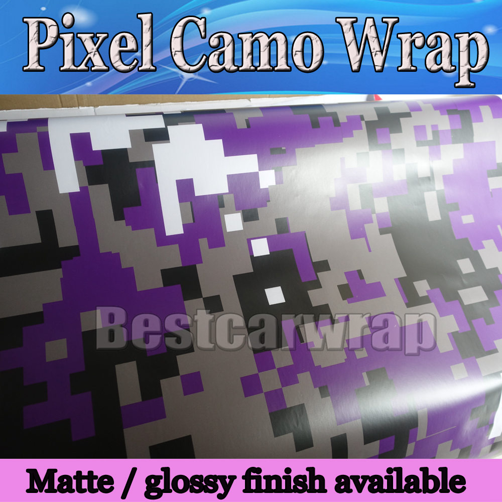 Purple Pixel Camo Vinyl Car Wrap Film With Air Rlease Digital Camouflage Truck wraps covering Purple camo film styling Foil 1.52x30m/Roll