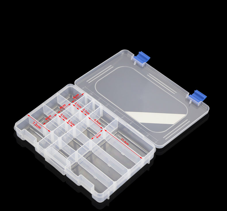 transparent grid PP storage box Category Sealed bin Home case office Chip box part Removable jewelry tool box