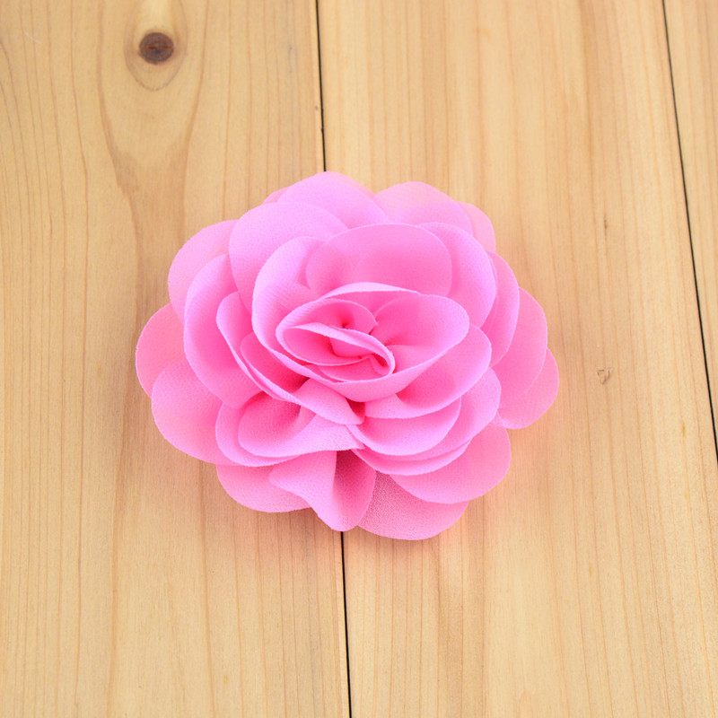 8cm chiffon fabric rose flower with alligator clip for baby hair accessory 24pcs/lot