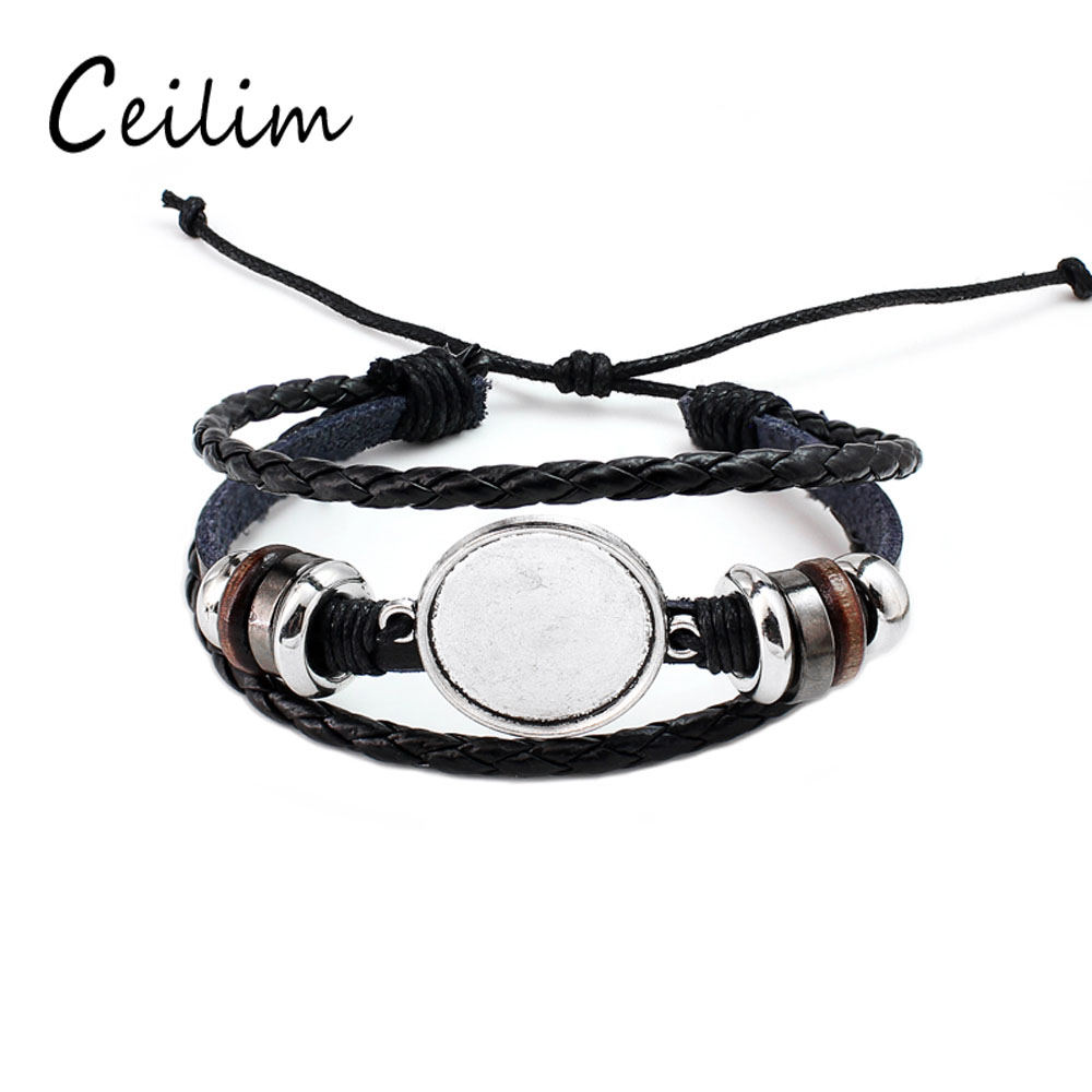 Fashion Jewelry DIY Multi Layer Leather Bracelet Bangle Blank Base Fit 20mm Round Photo Glass Cabochon Setting Bezel Tray Jewelry Making
Fashion Jewelry DIY Multi Layer Leather Bracelet Bangle Blank Base Fit 20mm Round Photo Glass Cabochon Setting Bezel Tray Jewelry Making
