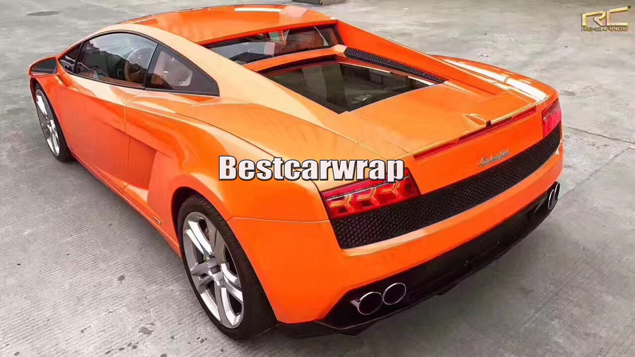 Dark Orange Gloss Metallic Pearl Vinyl Wrap Car Wrap Film Magic orange glossy Wrapping foil Size:1.52*20m( 5x67ft)