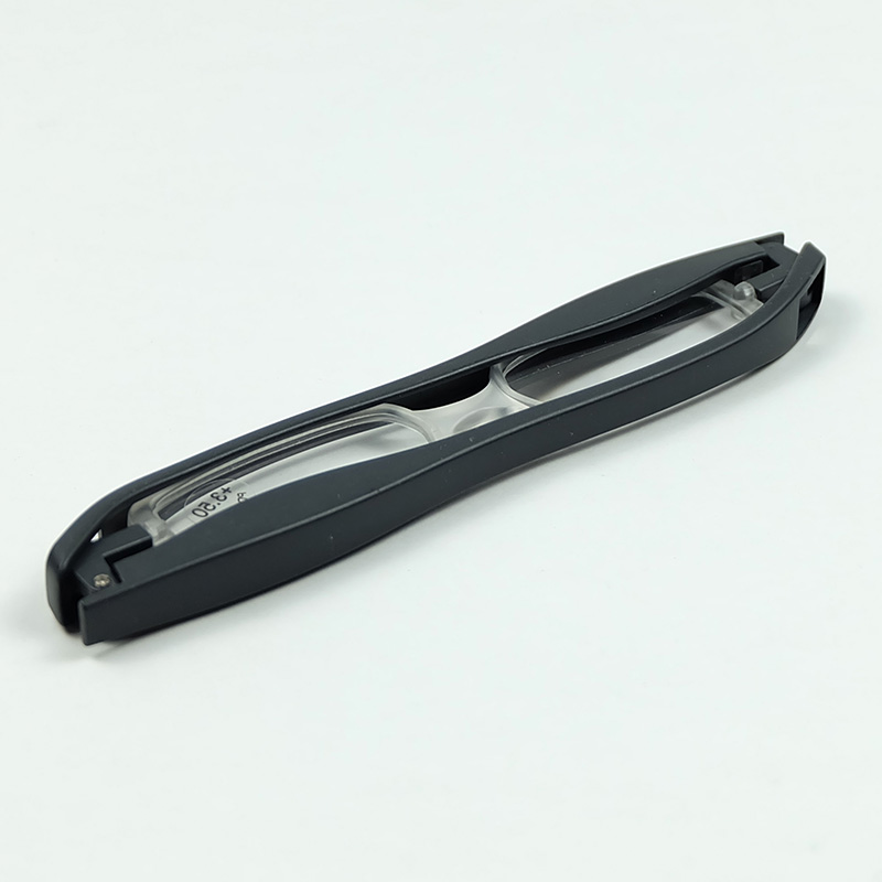 New Arrival Slot Style Legs 4 Colors Rotatable Folding Reading Glasses With Black Protective Plastic Case Wholesale
