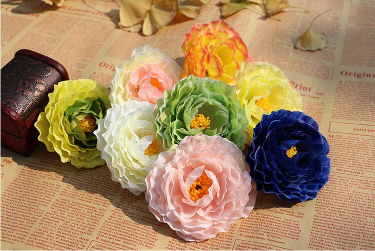 Camellia flower heads artificial flowers 3.8inch diameter camellia sasanqua fake flowers head high quality WR004