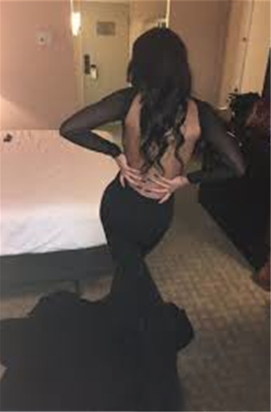 Black Mermaid Sexy Lace Backless Long Sleeves Sheer Evening Gown O-neck Applique Lace Prom Dress vestido longo de festa, Purple
Black Mermaid Sexy Lace Backless Long Sleeves Sheer Evening Gown O-neck Applique Lace Prom Dress vestido longo de festa, Purple