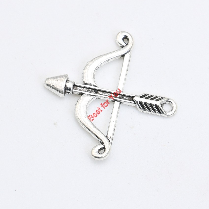 Antique Silver Plated Bow Arrow Charms Pendant Bracelet Necklace Jewelry Making DIY Handmade 25x25mm
Antique Silver Plated Bow Arrow Charms Pendant Bracelet Necklace Jewelry Making DIY Handmade 25x25mm
