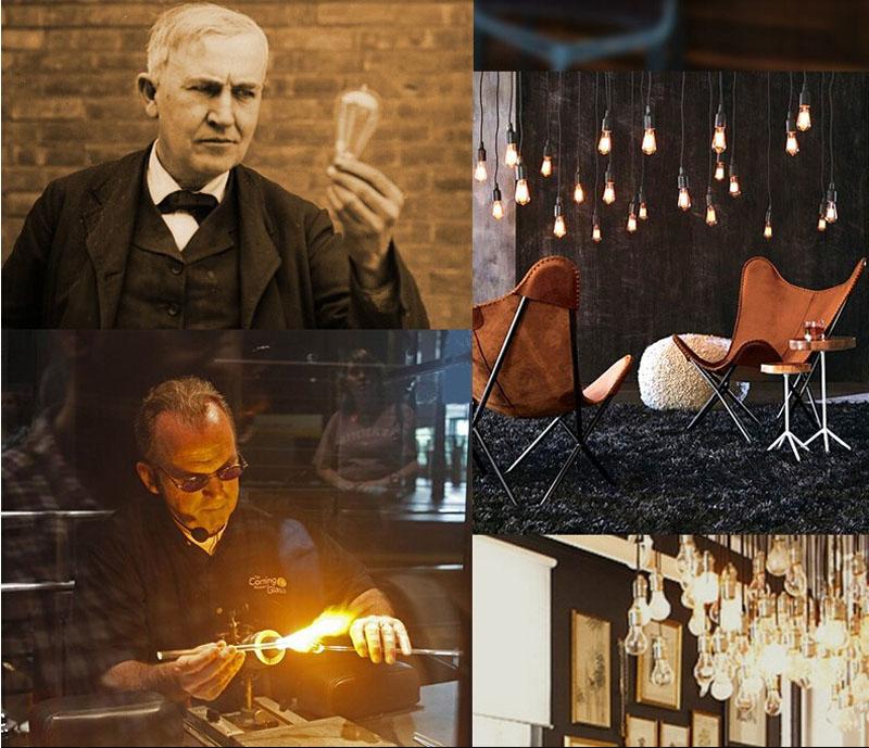 loft hanging lights vintage pendant lights copper lamp holder Edison light bulb industry pendant lamps Golden/Chrome E27 W-filament bulb