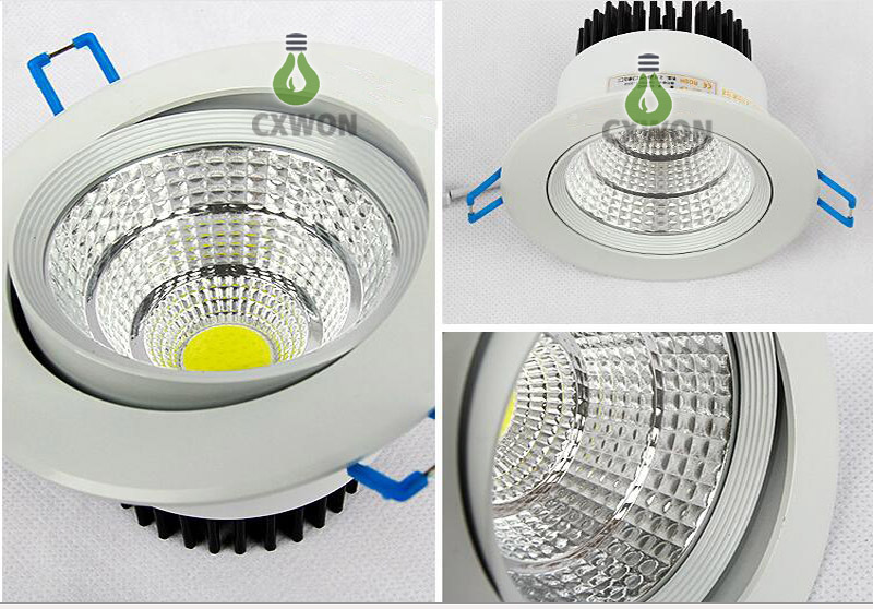2016 Newest Led Recessed COB Downlights 5W 9W 12W 15W 20W Dimmable Led Ceiling Down Lights 60 Angle Warm/Cool White AC 85-265V