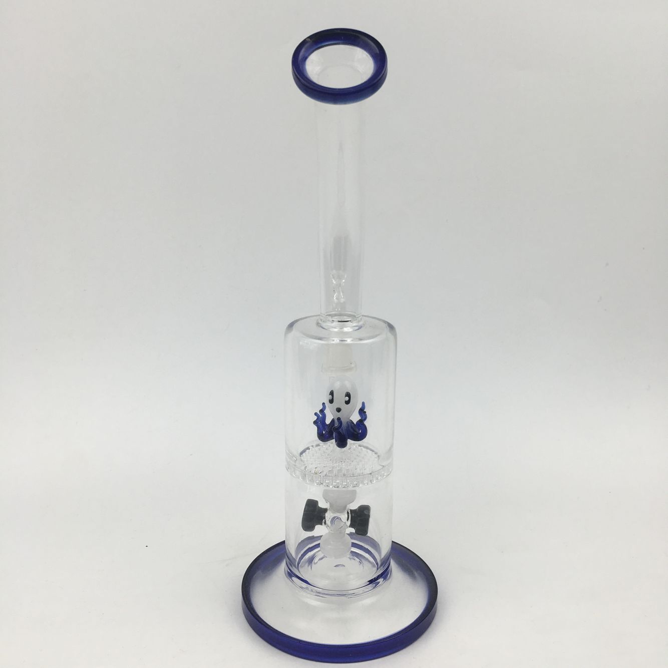 New arrival Glass bongs two Layer Percolator oil rigs with honeycomb and octopus glass hookahs