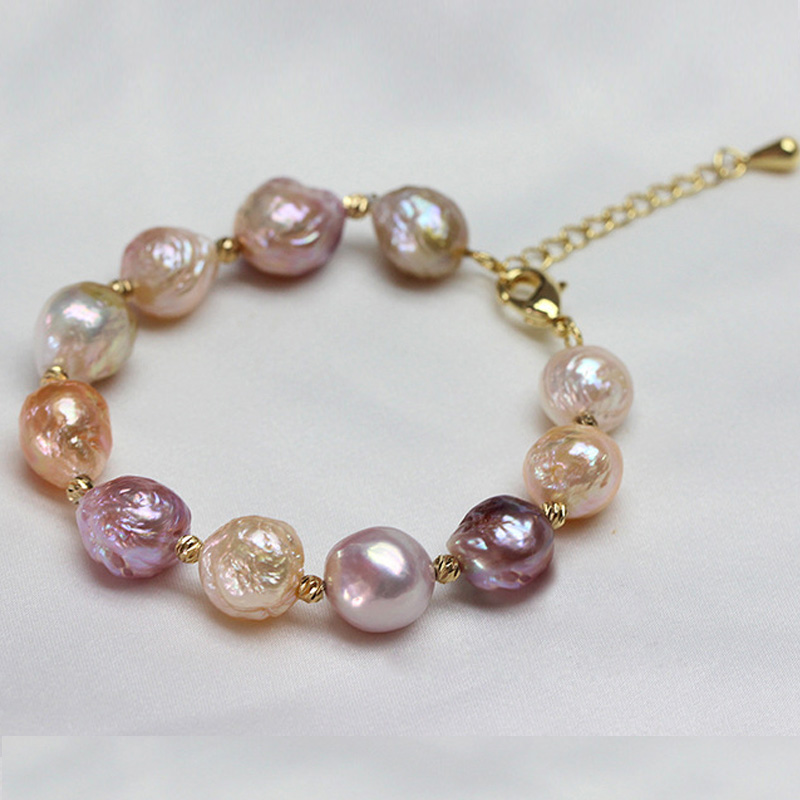 Charm Bracelet Pearl Jewelry 925 Sterling Silver Baroque Pearl Bracelet Natural Freshwater Pearl Bracelet For Women