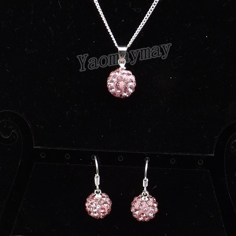 Silver Plated Rhinestone Jewellery Set Pink Disco Ball Pendant Earrings And Necklaces For Women 10 Sets Wholesale
Silver Plated Rhinestone Jewellery Set Pink Disco Ball Pendant Earrings And Necklaces For Women 10 Sets Wholesale