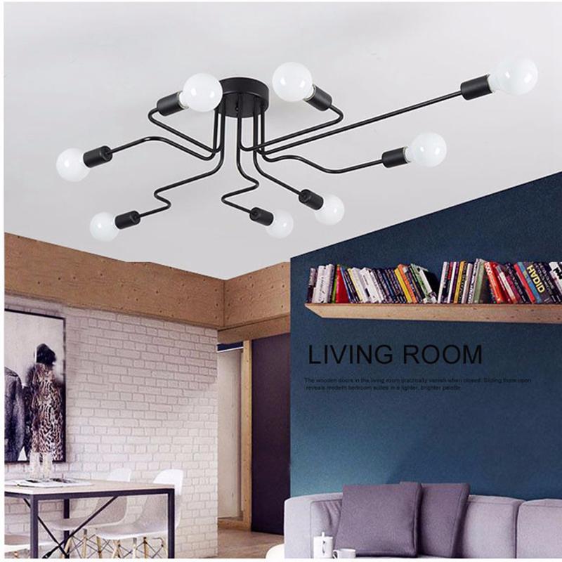Vintage Ceiling Light Iron Multiple Rod Creative Retro Personality Luminaria Industrial Led Pendant Lamps Home Lighting Fixture Ceiling Lamp