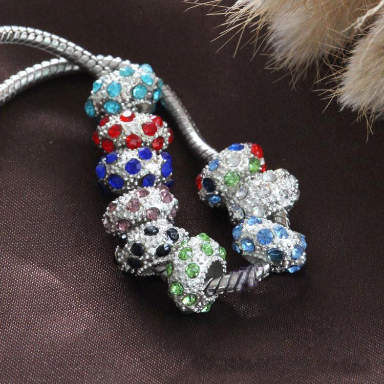 FASHIONE!!! 8Colors New 10mm Rhinestone Crystal Round Big Hole Beads Fit European Charm Bracelet Jewelry DIY, Black 
FASHIONE!!! 8Colors New 10mm Rhinestone Crystal Round Big Hole Beads Fit European Charm Bracelet Jewelry DIY, Black