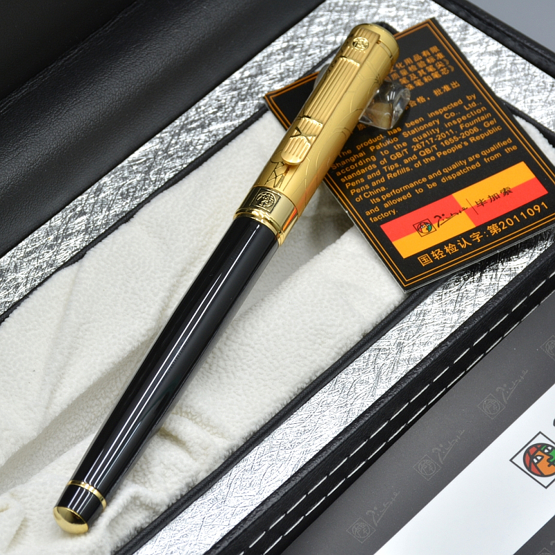 Luxury French Picasso brand 902 black and golden carving cap 22Kgp NIB classic Fountain pen with business office supplies writing ink pens, As picture shows
Luxury French Picasso brand 902 black and golden carving cap 22Kgp NIB classic Fountain pen with business office supplies writing ink pens, As picture shows