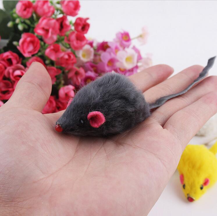 Rabbit Fur False Mouse Pet Cat Mini Funny Playing Toys For Cats Kitten G1047