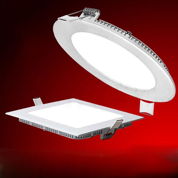 Ultra Thin LED Ceiling Recessed Panel Light Downlight Round Square 3W 9W 12W 18W Indoor lighting AC85-265V CE UL