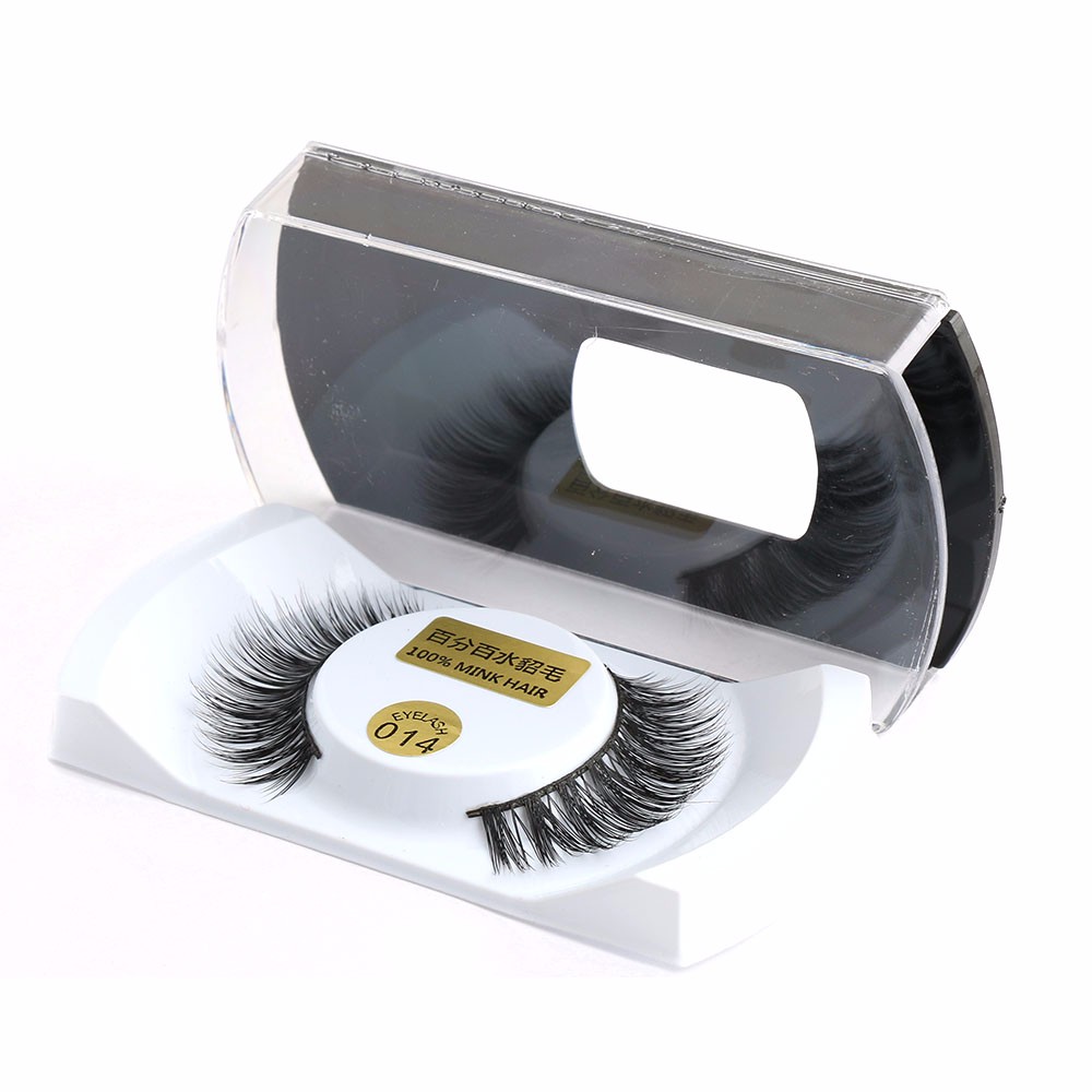 Wholesale-6 Pairs/lot 100% Women Lady Real Mink Black Natural Thick False Fake Eyelashes Eye Lashes Makeup Extension Tools