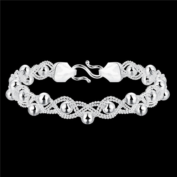 Hot sale christmas gift 925 silver Braid transfer beads Bracelet DFMCH396, new fashion sterling silver plate Chain link bracelets high grade
