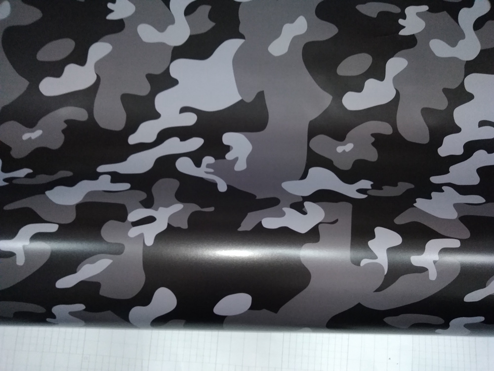 White black Gray Camo Car Wrap Vinyl With Air Release Gloss/ Matt Arctic Camouflage covering Truck boat graphics STYLING size 1.52X30M ROLL