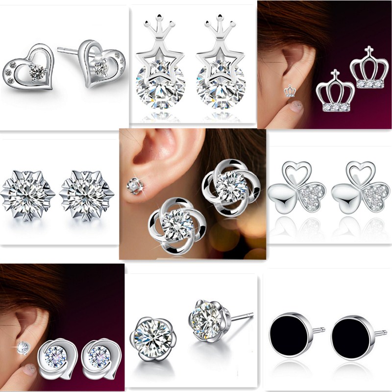 925 Silver Earrings Stud Natural Crystal Wholesale Fashion Cute Sweet Flowers Clover Love Heart Crown Designer Ear Rings Earings Earring Jewelry for women
925 Silver Earrings Stud Natural Crystal Wholesale Fashion Cute Sweet Flowers Clover Love Heart Crown Designer Ear Rings Earings Earring Jewelry for women