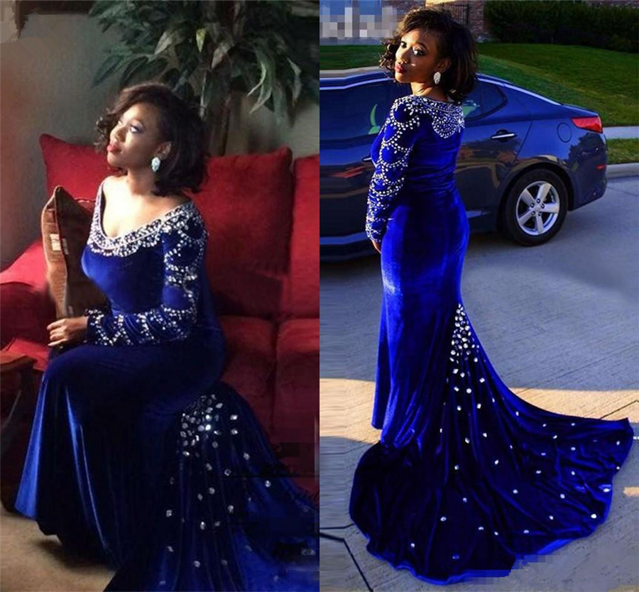 Velevt Mermaid V-Neck Long-Sleeves Sexy Royal-Blue Crystal Prom Dress Off the Shoulder Sexy Evening Dress vestido de renda, Fuchsia
Velevt Mermaid V-Neck Long-Sleeves Sexy Royal-Blue Crystal Prom Dress Off the Shoulder Sexy Evening Dress vestido de renda, Fuchsia