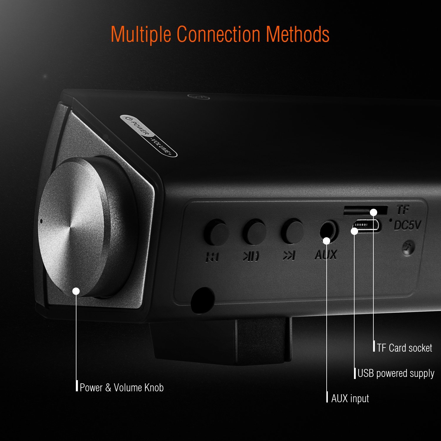 Soundbar Surround Sound Bar Home Theater System With Wired TF Card Bluetooth Speaker Wireless Sound Bar For TV PC Cellphone