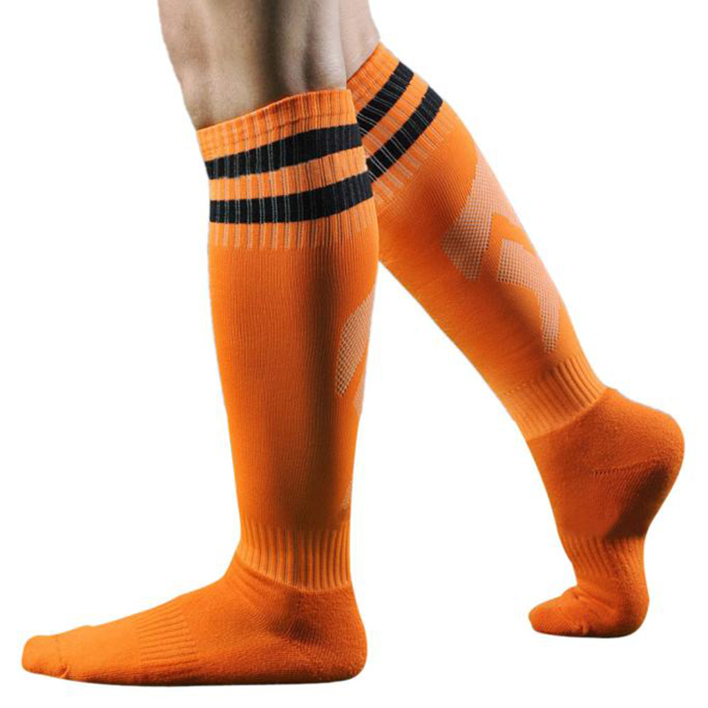 Wholesale-2016 New Hot Men Sport Football Soccer Long Socks Striped Socks High Sock Baseball Hockey Freeshipping&Wholesale