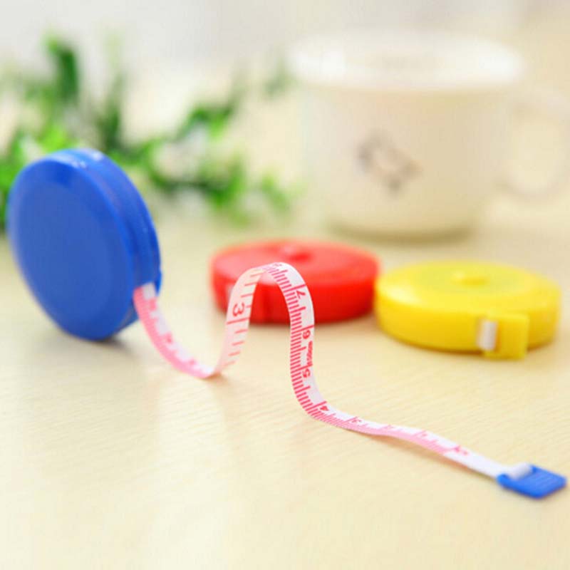 Portable 10pcs New Retractable Ruler Tape Measure 60 inch Sewing Cloth Dieting Tailor 1.5M Plastic Soft Flat Tape Measure Tools