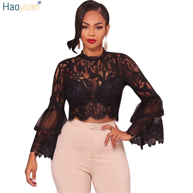 HAOYUAN Lace Sexy Blouse Women Crop Tops See Through Long Sleeve Tops 2017 Autumn Fashion Boho Zip Blouses Black White Shirts q1110
HAOYUAN Lace Sexy Blouse Women Crop Tops See Through Long Sleeve Tops 2017 Autumn Fashion Boho Zip Blouses Black White Shirts q1110