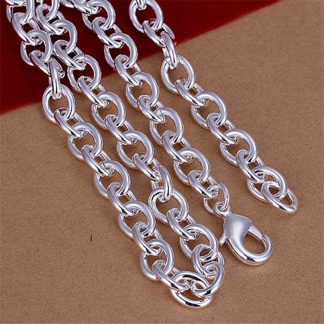 Hot sale Shrimp buckle thick necklace men sterling silver plate necklace STSN100, fashion 925 silver Chains necklace factory direct sale