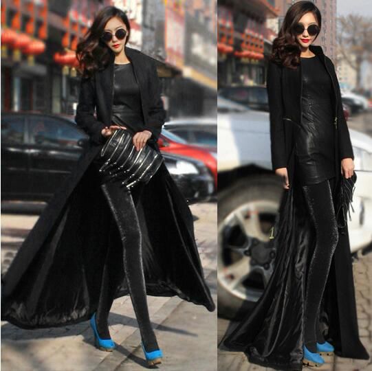 Qiu dong the goddess of cultivate morality posed mop the floor on super long woollen coat collar dress dust dress coat ems gift