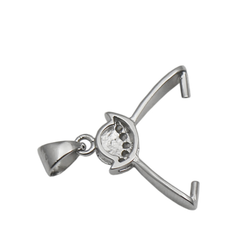 Beadsnice Pendant Clasp Side Hole Pinch Bails 925 Sterling Silver Jewelry Findings Necklace Pendant Making ID 34649