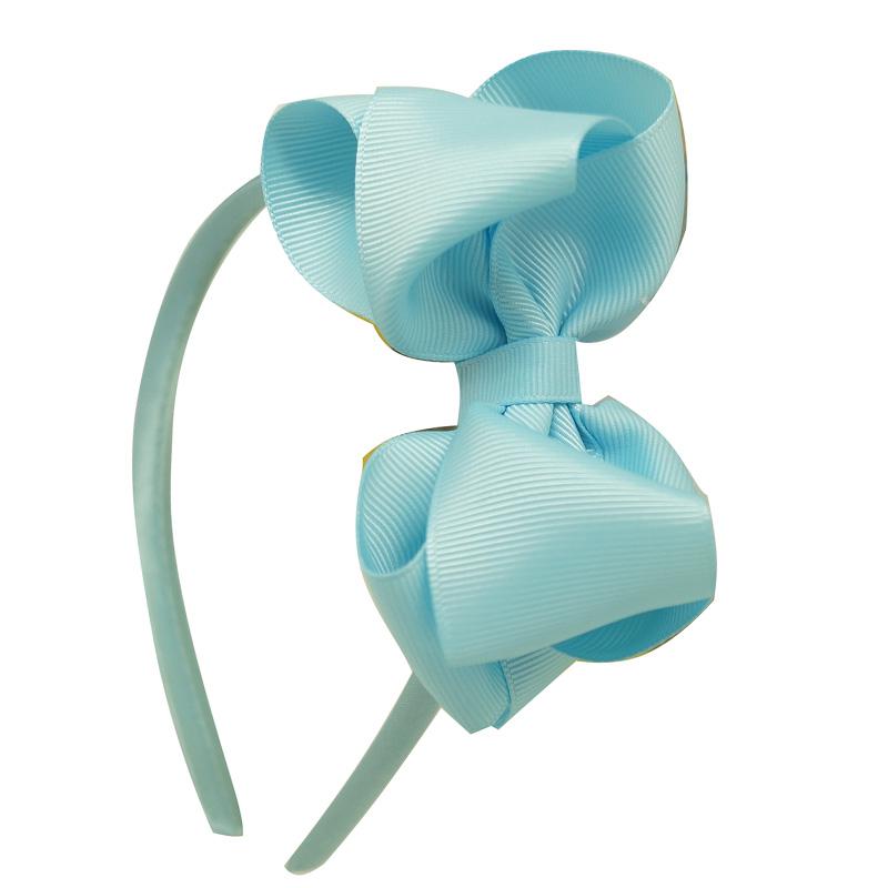 baby girls Solid Hairband Grosgrain Ribbon Hair Bows Two Layer Hairbow Women Fashion headband Hair Accessories 30pcs/