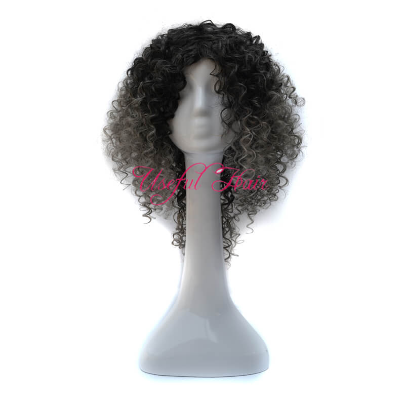 Bouncy curl comfortable Micro braid wig african american braided wigs KINKY CURLY STYLE OMBRE GREY COLOr 18inch synthetic wiges for black women