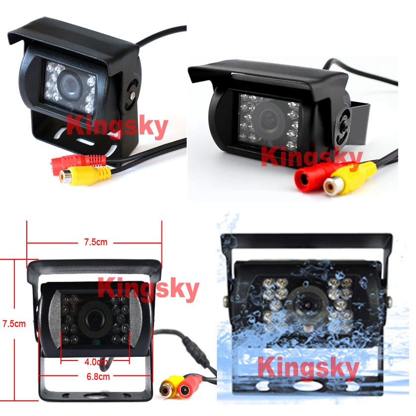 18 IR LED Sensor Car Rearview CCD Reversing Parking Camera 120° for 12V/24V Bus Truck