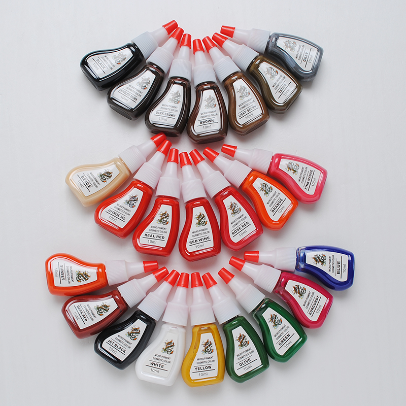 14Piece/lot High quality Permanent Lip Tattoo Ink 10ML 10 Colors Eyebrow Makeup Tattoo Pigment 23 Colors Provided