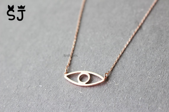 10PCS Gold Silver Hamsa Hand Evil Eye Necklace Open Line Devil Simple Fortunate Turkish Eye Necklace