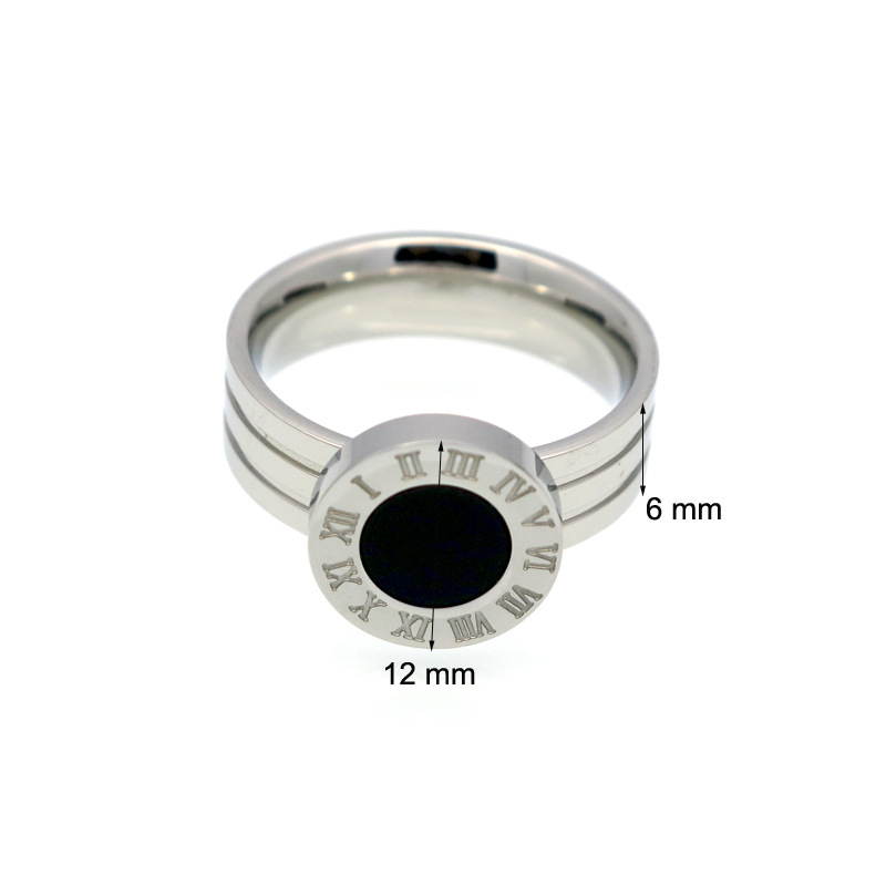 316L Stainless Steel fashion Men's High Polished Signet roman Ring Biker Ring For Men black and white Gold-color Jewelry Bijoux gift