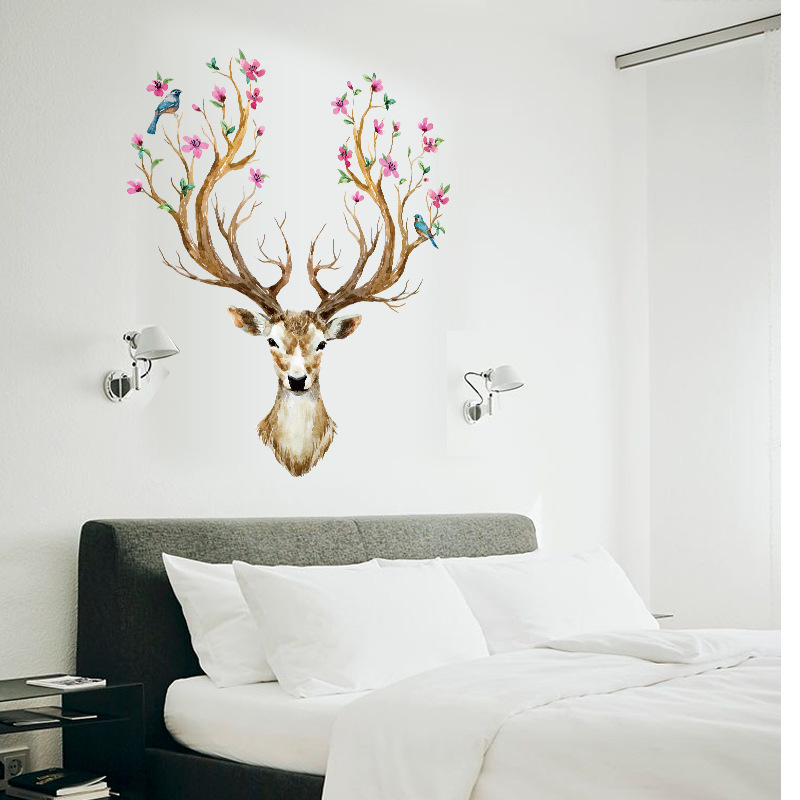 New Christmas Reindeer Wall Stickers For Living Room Bedroom Sika Deer 3D Art Decals Home Decoration Creative DIY Wallpaper8583609