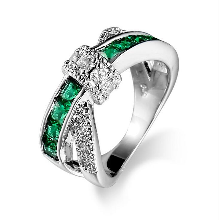 Victoria Wieck New Women Fashion Jewelry 10KT White Gold Filled Multi-Gemstones Princess Cut CZ Dia Wedding Girls Belt Ring for Lovers