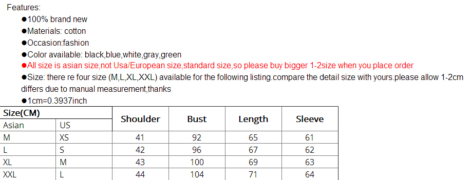 Hot men's spring and autumn Double-breasted pure color slim cotton t shirt 5 color 4 size