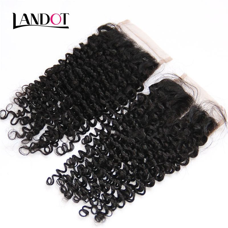 Brazilian Curly Virgin Human Hair Weaves 4 Bundles with Lace Closures Peruvian Malaysian Indian Mongolian Deep Jerry Curly Hair Extensions