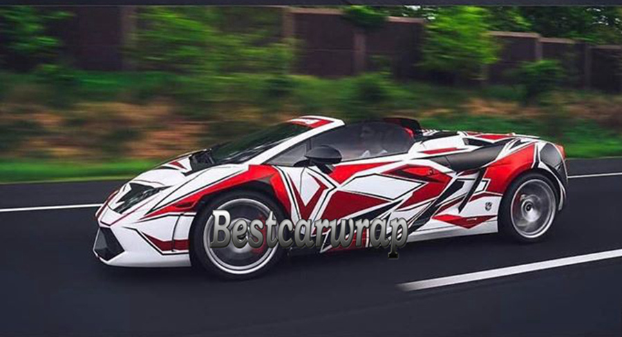 Large Red White black Pixel Camo VINYL Full Car Wrap Camouflage Covering For truck boat foil graphic size 1.52 x 30m/5x98ft