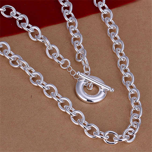 Wholesale TO male models necklace without words sterling silver plated necklace STSN101,fashion 925 silver Chains necklace factory direct