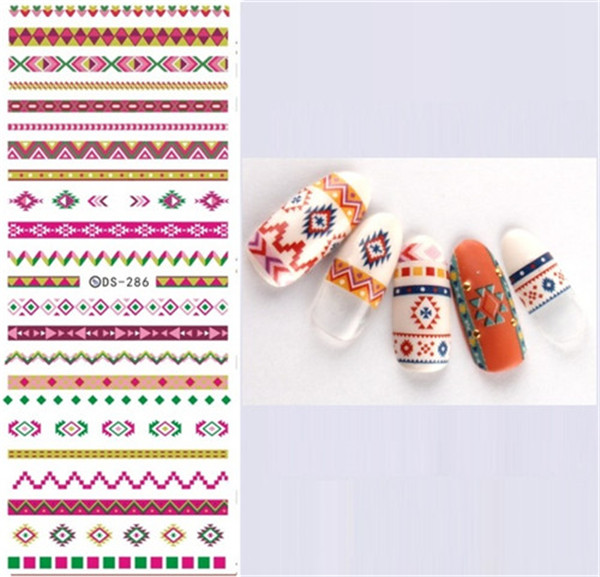 Cheap DIY Water Transfer Nails Art Sticker Colorful Purple Fantacy Flowers Nail Stickers Wraps Foil Sticker manicure With free shipping