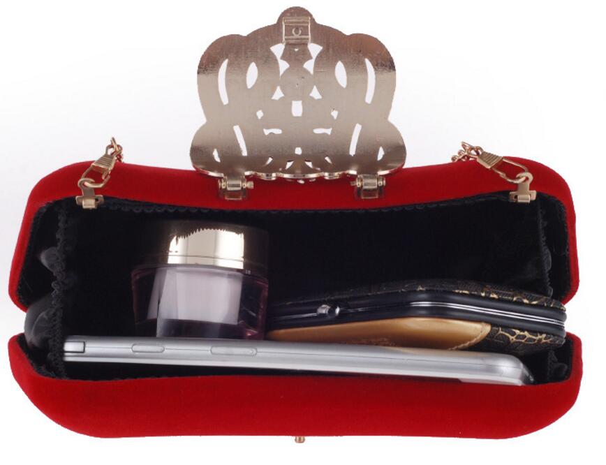 Brand Women Small Shoulder Bags Glossy Rhinestone Evening Purse Mini Party Clutch Handbag Red SMYXS Evening Bags