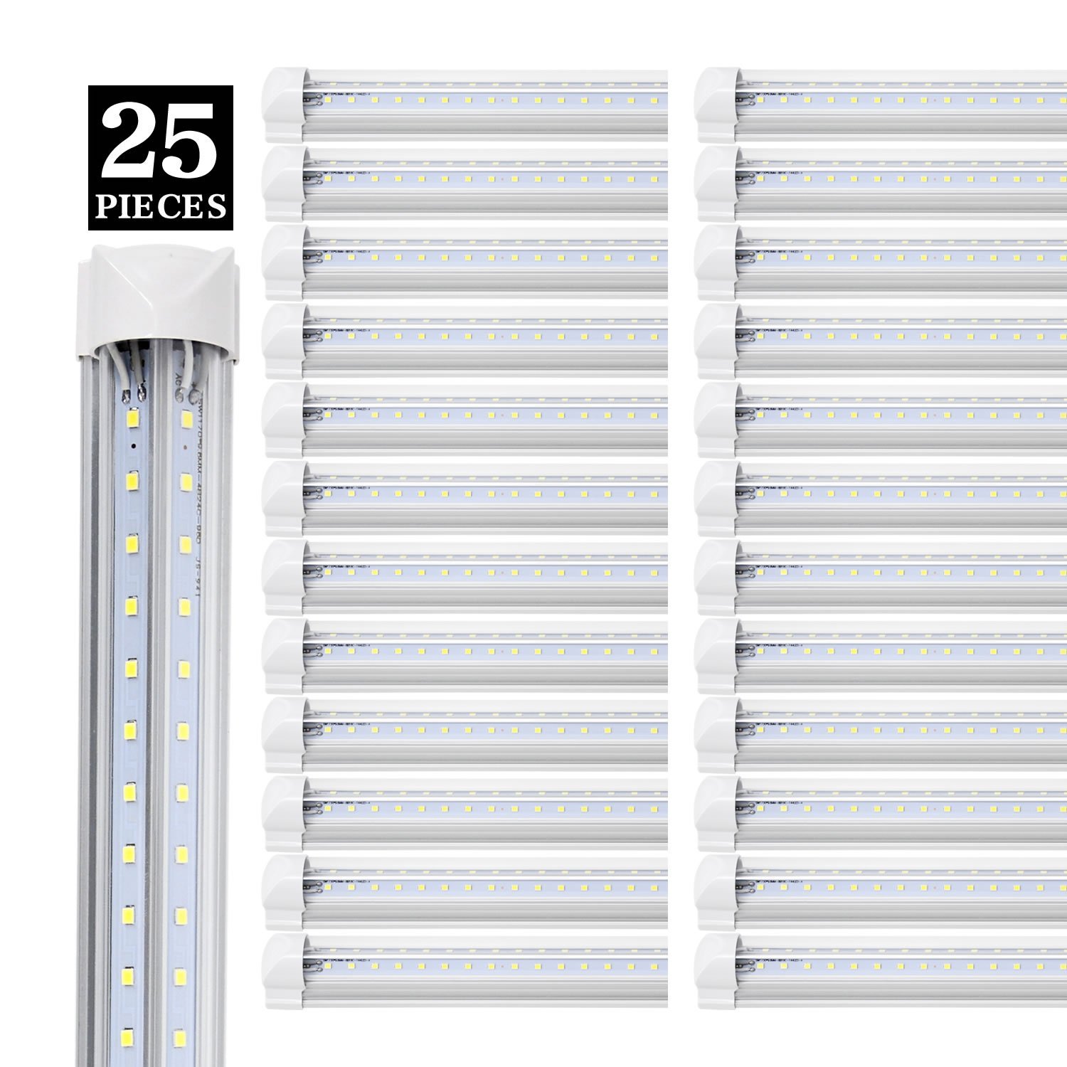 CNSUNWAY 8ft T8 Led Tubes Light 2ft 3ft 4ft 5ft 6ft 8ft V Shaped Led Light Tubes Cooler Door Lighting AC 85-265V Garage Ceiling Shop Light fixtures 60