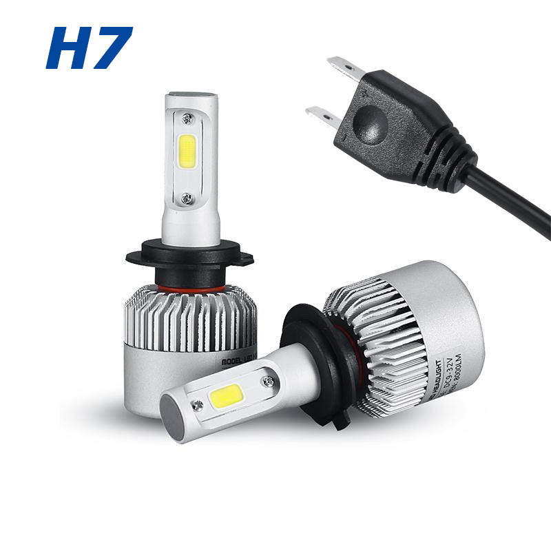 High Lumen S2 8000LM Car LED Headlights H4 H7 H1 H3 9006 Auto Lamp 72W High Beam Bulb H8 H11 Light 2Pcs/lot